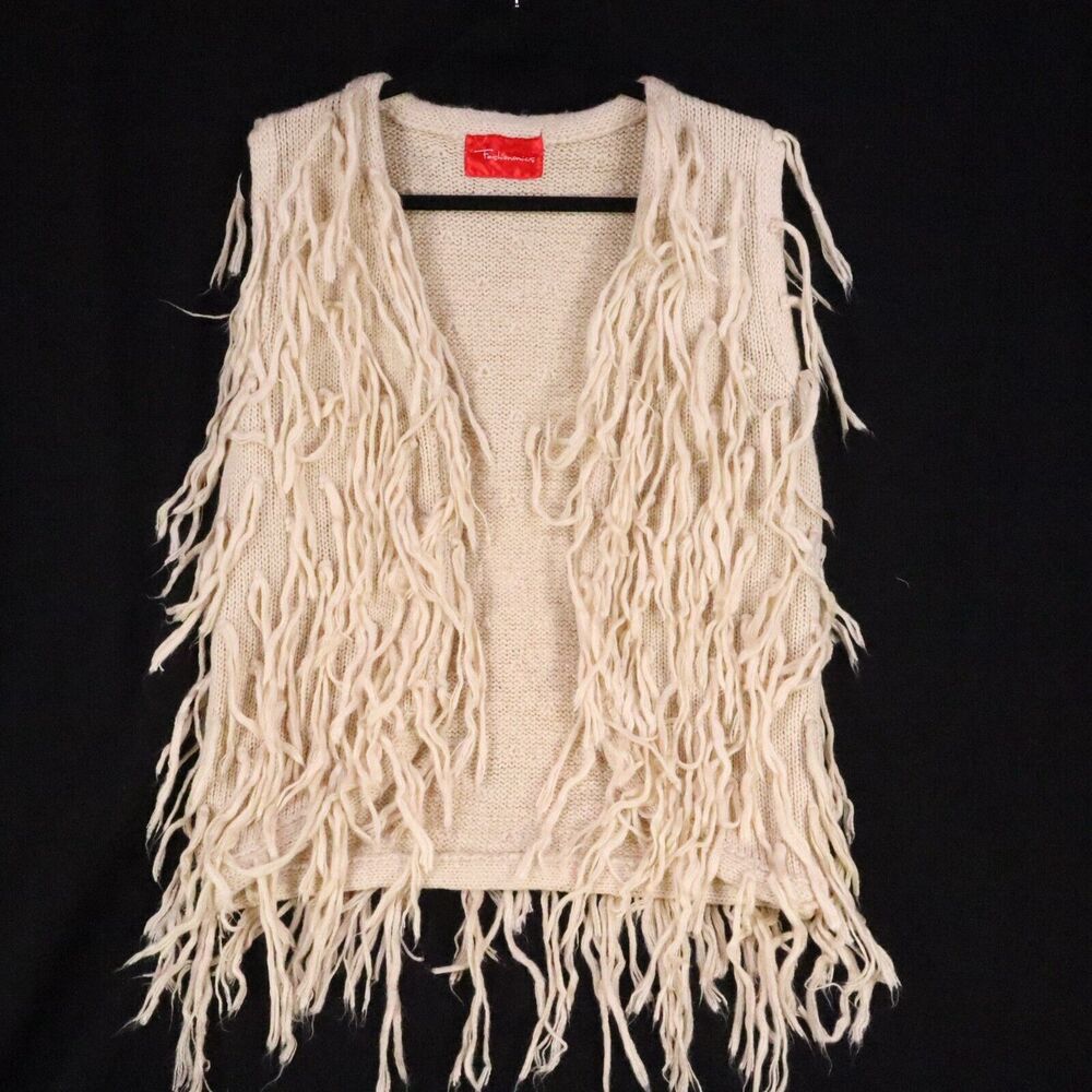 Fringe Sweater Vest Size M/L Fashionomics